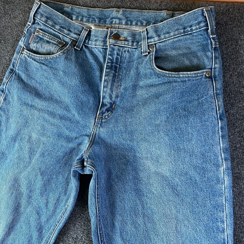 Carhartt Traditional Fit Jeans Mens 36x31.5‎ Blue Denim Cotton Straight Mid Rise - Picture 2 of 13